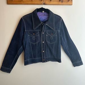 Navy Suede Western style jacket.  Size M